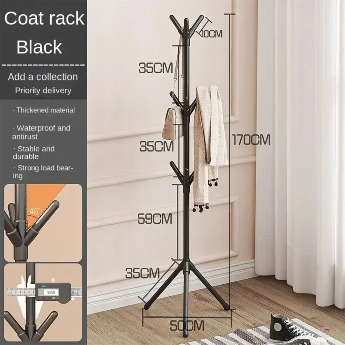Clothes & Hats Rack: Tree Branch Coat Hook for Bedroom