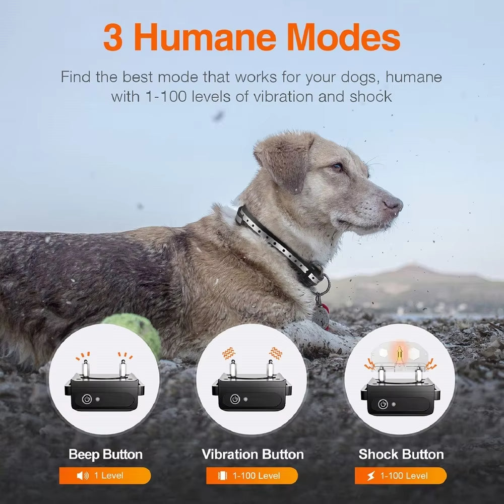 Waterproof Dog Training Collar with Remote - 1000m Range