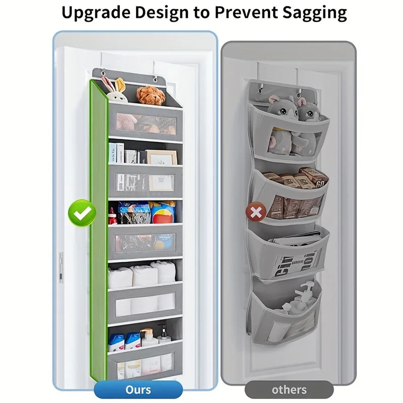 5-Shelf Hanging Organizer - Anti-Tilt, Large Pockets, Door Storage