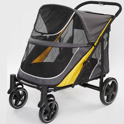 Large Dog Stroller – 4-Wheel Foldable Pet Stroller for Large & Multiple Dogs, 176 lb Capacity
