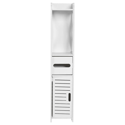 Bathroom Cabinet 80x15.5CM White Wood Storage Shelf