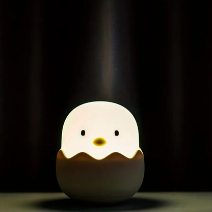 Silicone Eggshell LED Night Light - Cute Chicken Design