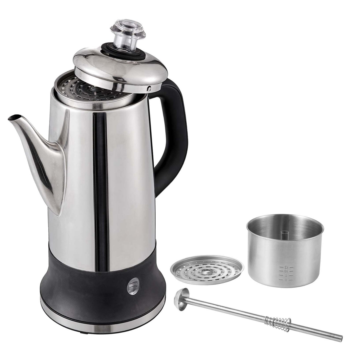 Electric Percolator Coffee Pot 12-Cup 304 Stainless Steel