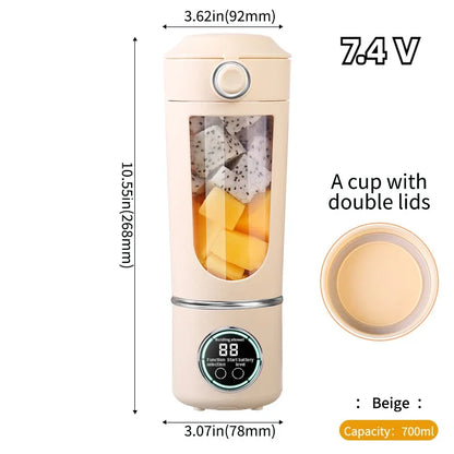 Portable Juice Maker Blender - 700ML, 12-Blades, Fast Mixing