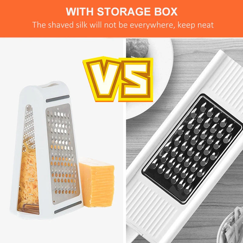 Double-Sided Cheese & Veggie Grater with Box Container