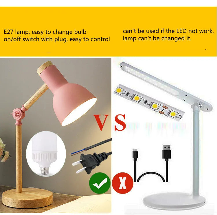 LED Desk Light - Table Lamp- Nordic Wooden Design