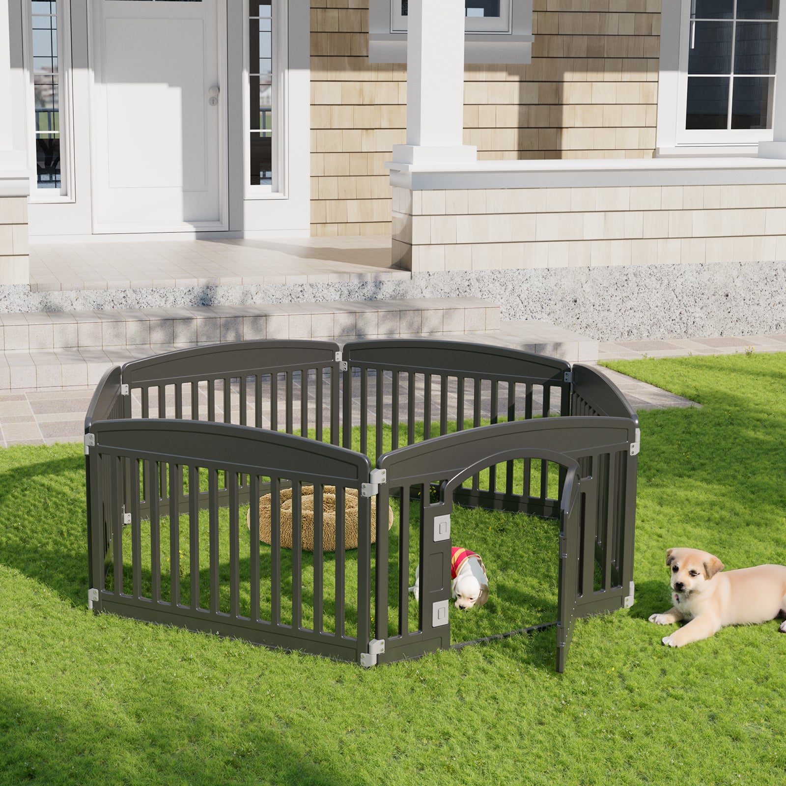 Dog Playpen 6-Panel 24IN Expandable Pet Fence for Medium Dogs