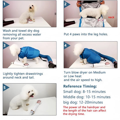 Dog Drying Bag – Hands-Free Pet Grooming Dryer