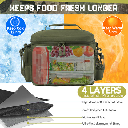 Men's Tactical Lunch Bag - Durable, Outdoor, Thermal Cooler