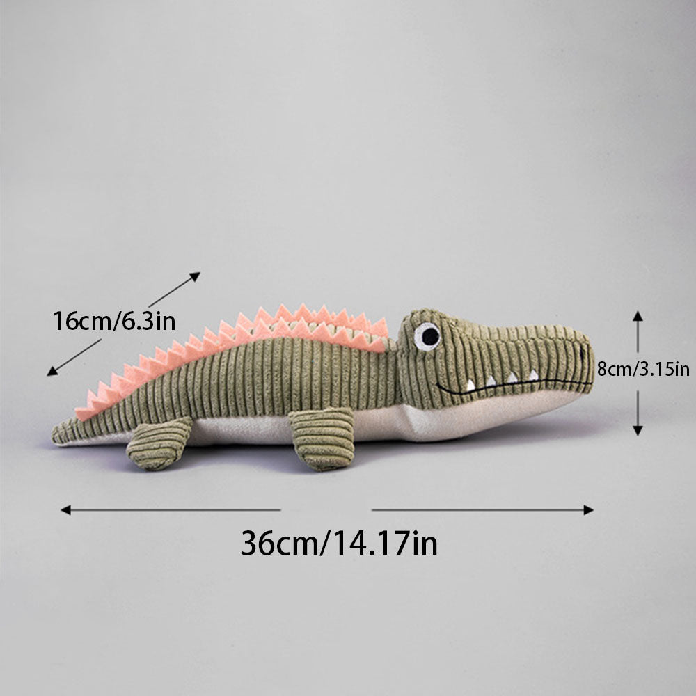 Crocodile Plush Dog Toy - Squeaky, Bite-Resistant Fun