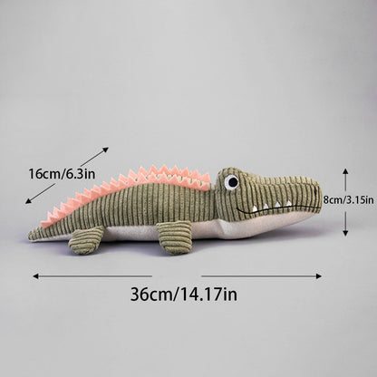 Crocodile Plush Dog Toy - Squeaky, Bite-Resistant Fun