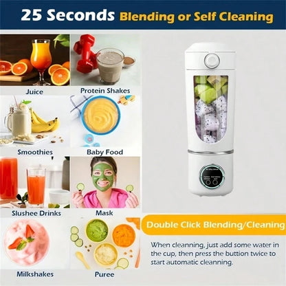 Portable Juice Maker Blender - 700ML, 12-Blades, Fast Mixing