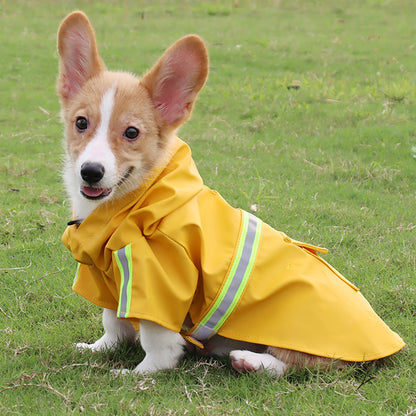 Large Dog Raincoat: Waterproof Corgi Cloak Style