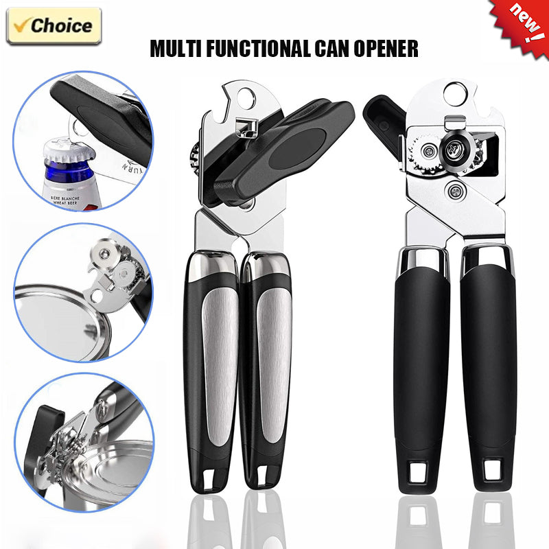 Stainless Steel Can Opener - Smooth Edge, Magnet Lift