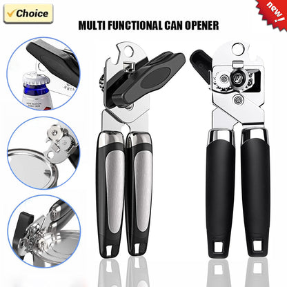 Stainless Steel Can Opener - Smooth Edge, Magnet Lift