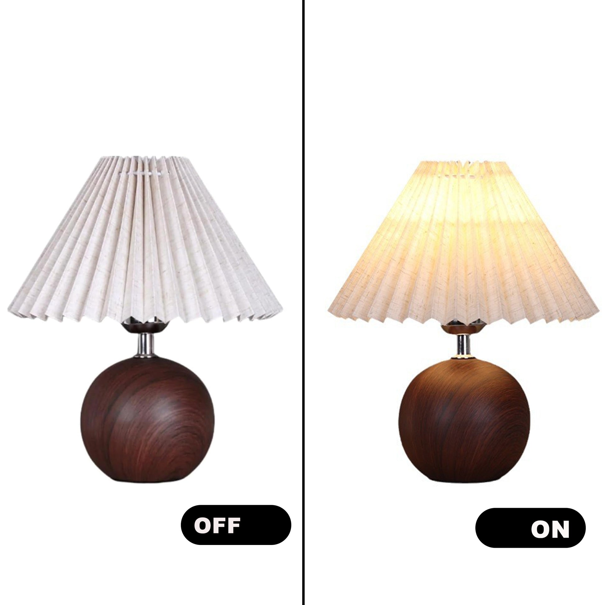 LED Table Lamp Nordic Pleated Fabric Tricolour Light