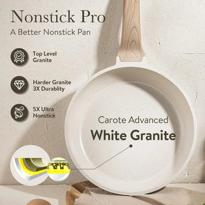 Cookware Set - Nonstick - 22pcs  - White Granite Induction Ready