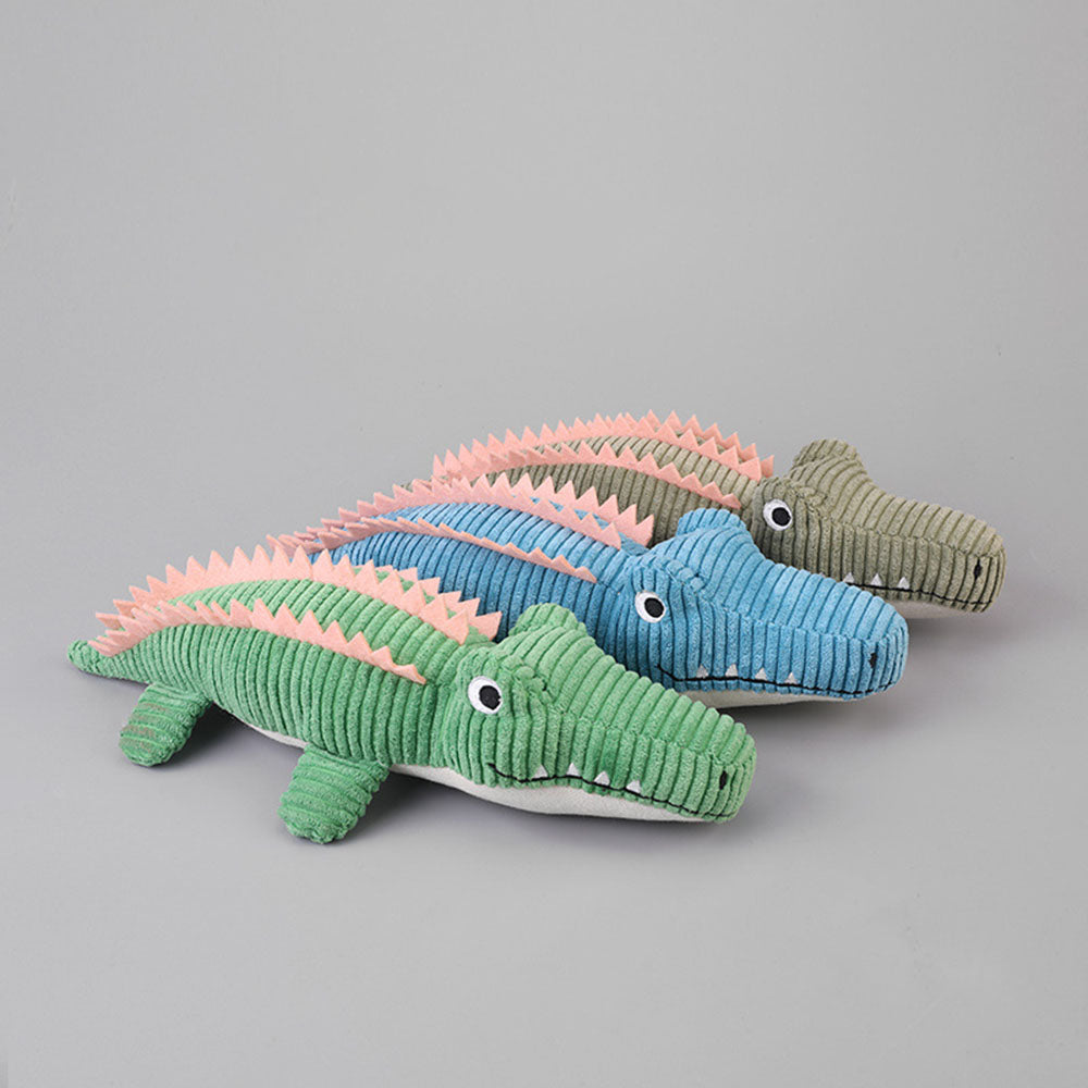 Crocodile Plush Dog Toy - Squeaky, Bite-Resistant Fun