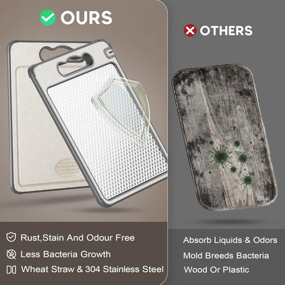 Stainless Steel Cutting Board - Dual-Sided, Scratch Resistant