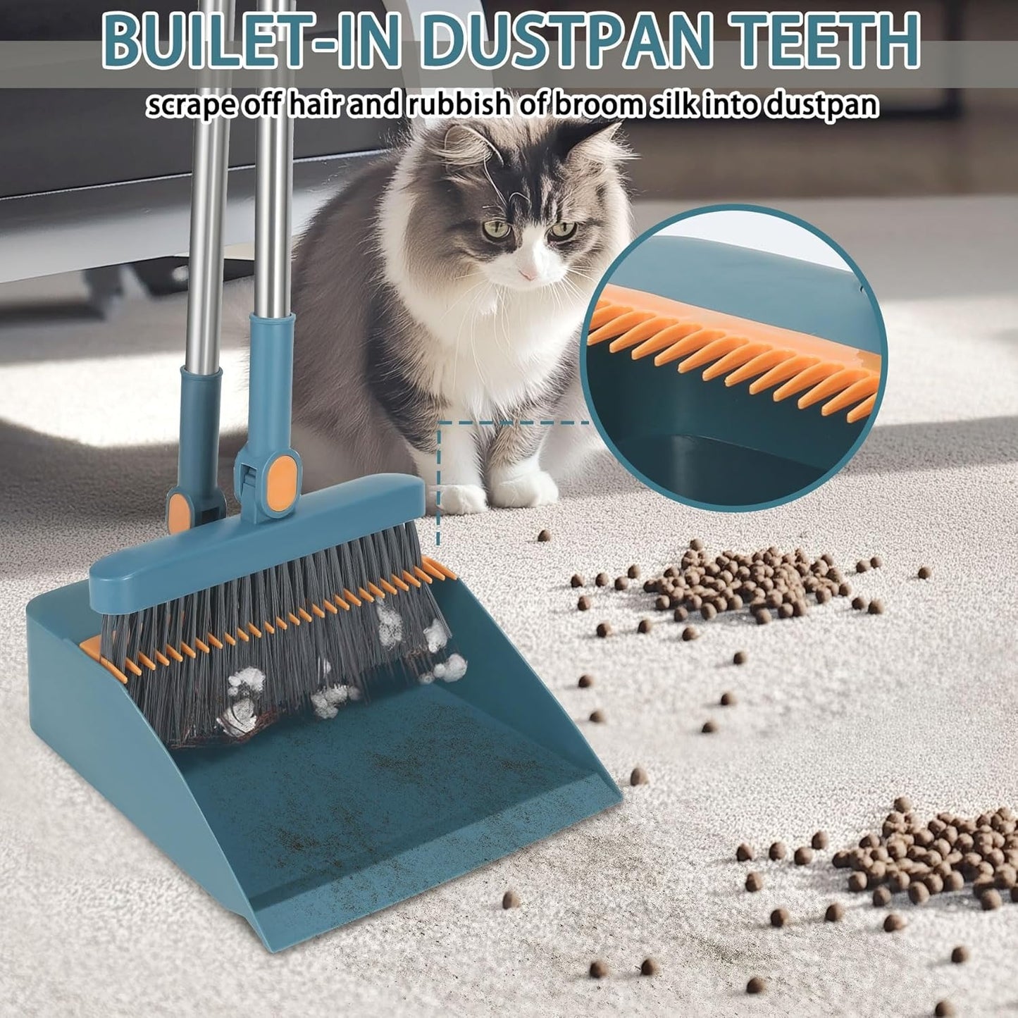 Adjustable Broom & Dustpan Set - Durable, Multi-Occasion Use