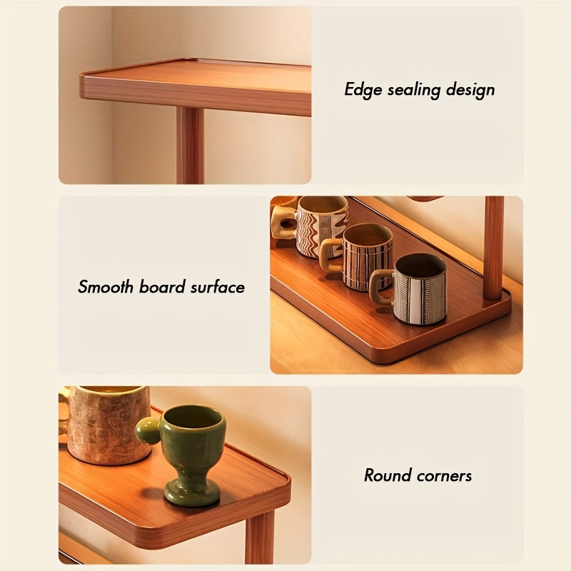 Wooden Storage Rack - 2-Tier Countertop Spice Organizer