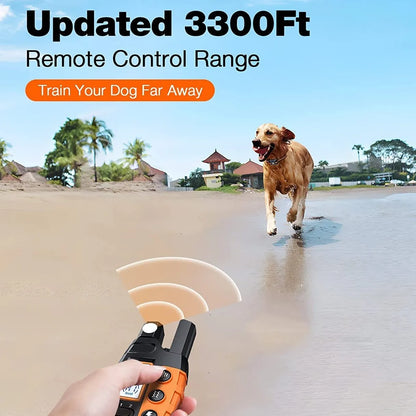 Rechargeable Waterproof Dog Training Collar with Remote – Long Range Beep, Vibration & Static Training Collar