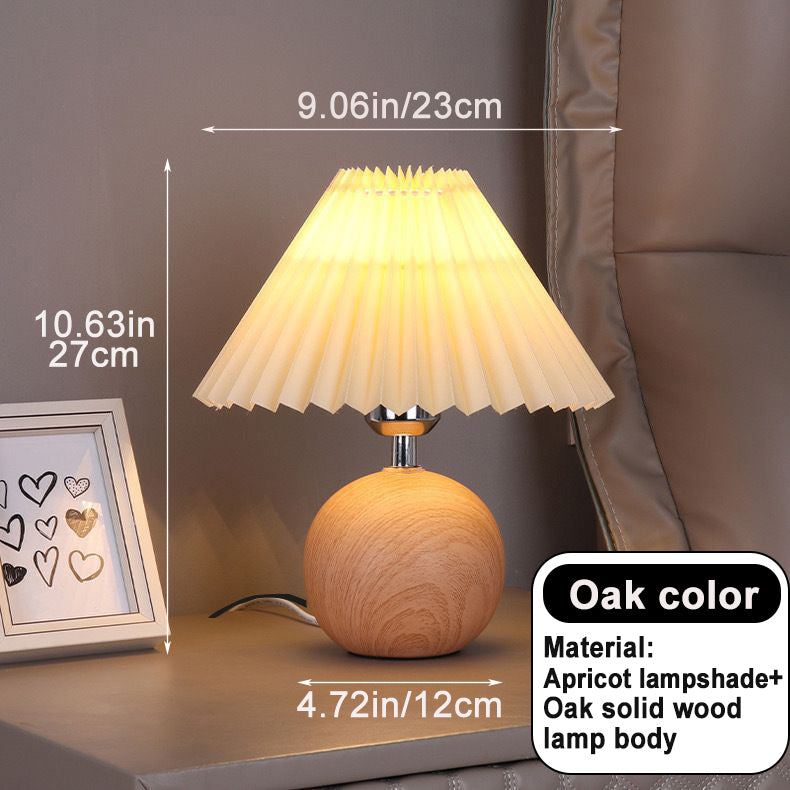 LED Table Lamp Nordic Pleated Fabric Tricolour Light
