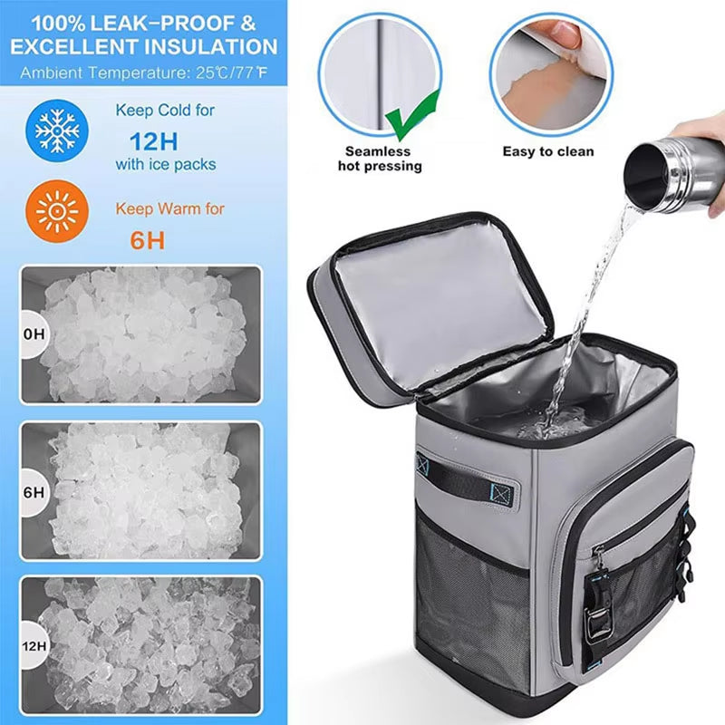 Waterproof Insulated Cooler Backpack - 30L Leak-Proof Design