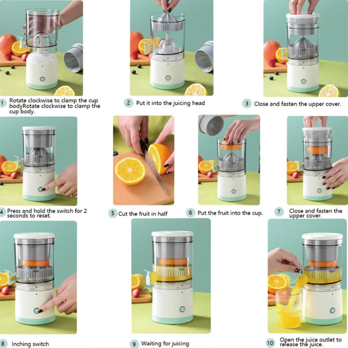 Portable USB Juicer: High Output, Rechargeable, Easy Squeeze