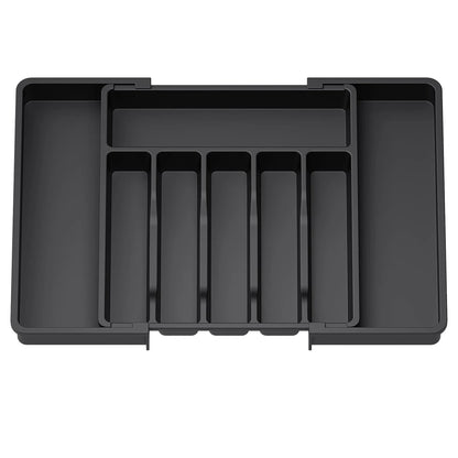 Adjustable Flatware Organizer with Dividers - Expandable Tray