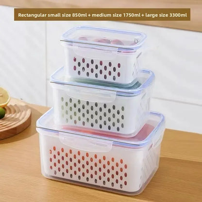 Fridge Food Storage Containers 3Pack - Keep Produce Fresh