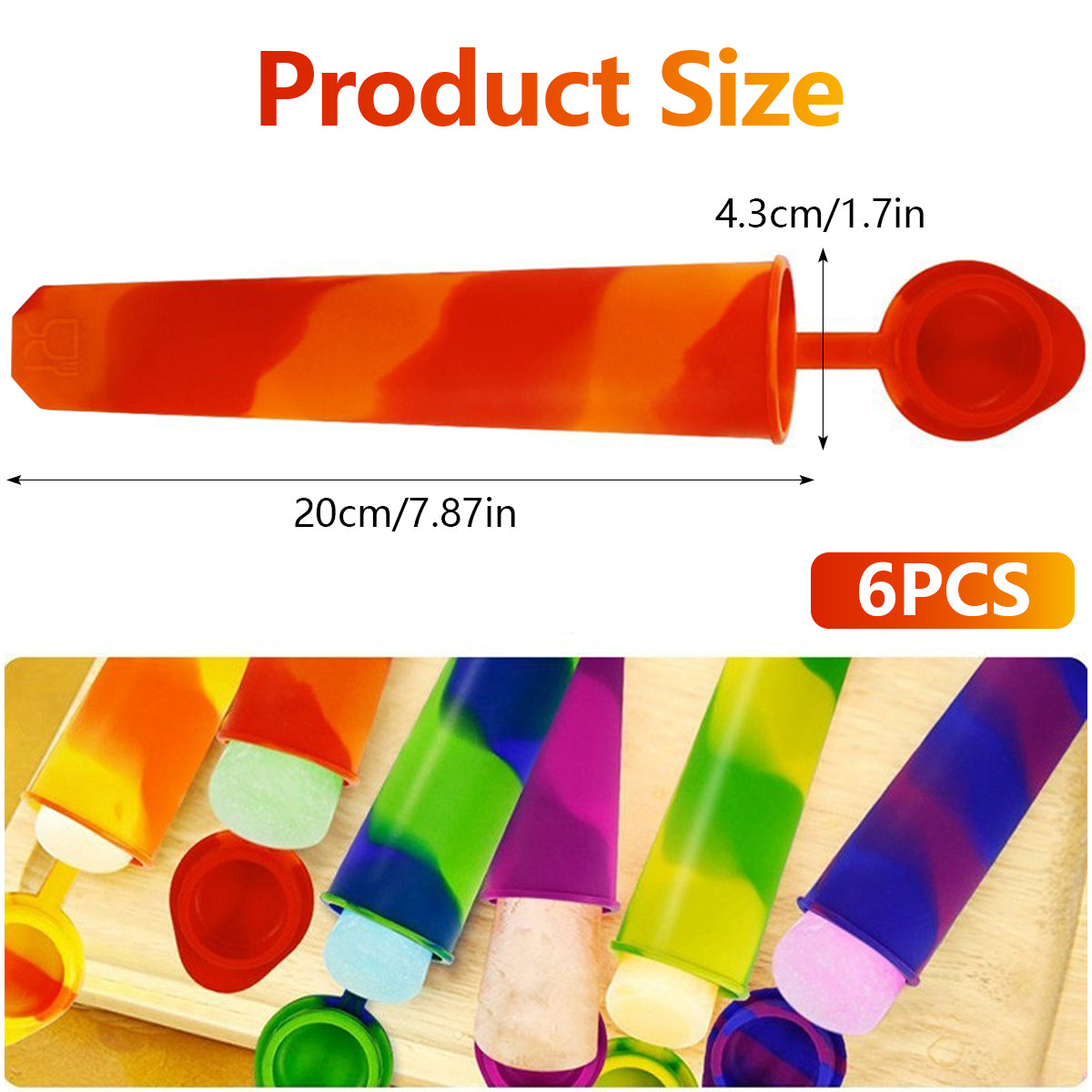 Reusable Silicone Popsicle Molds - Easy Clean & Multi-Colored