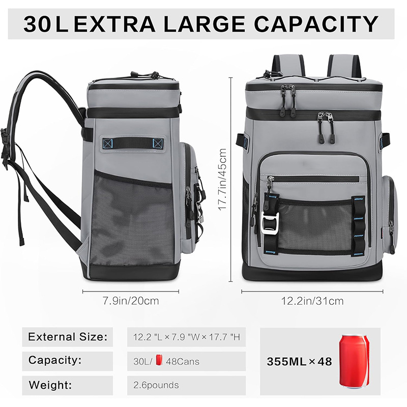 Waterproof Insulated Cooler Backpack - 30L Leak-Proof Design