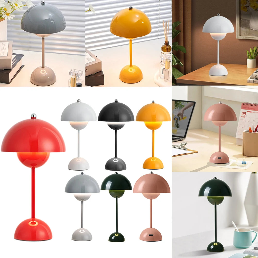 Rechargeable LED Desk Lamp - Modern Mushroom Night Light