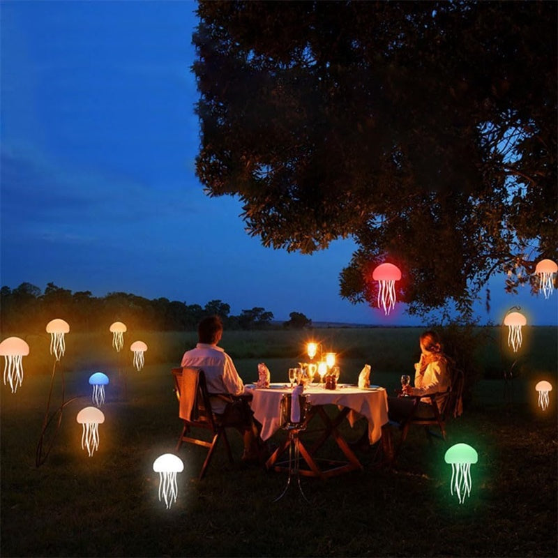 LED Jellyfish Night Light - Cartoon Design, RGB, Voice Control