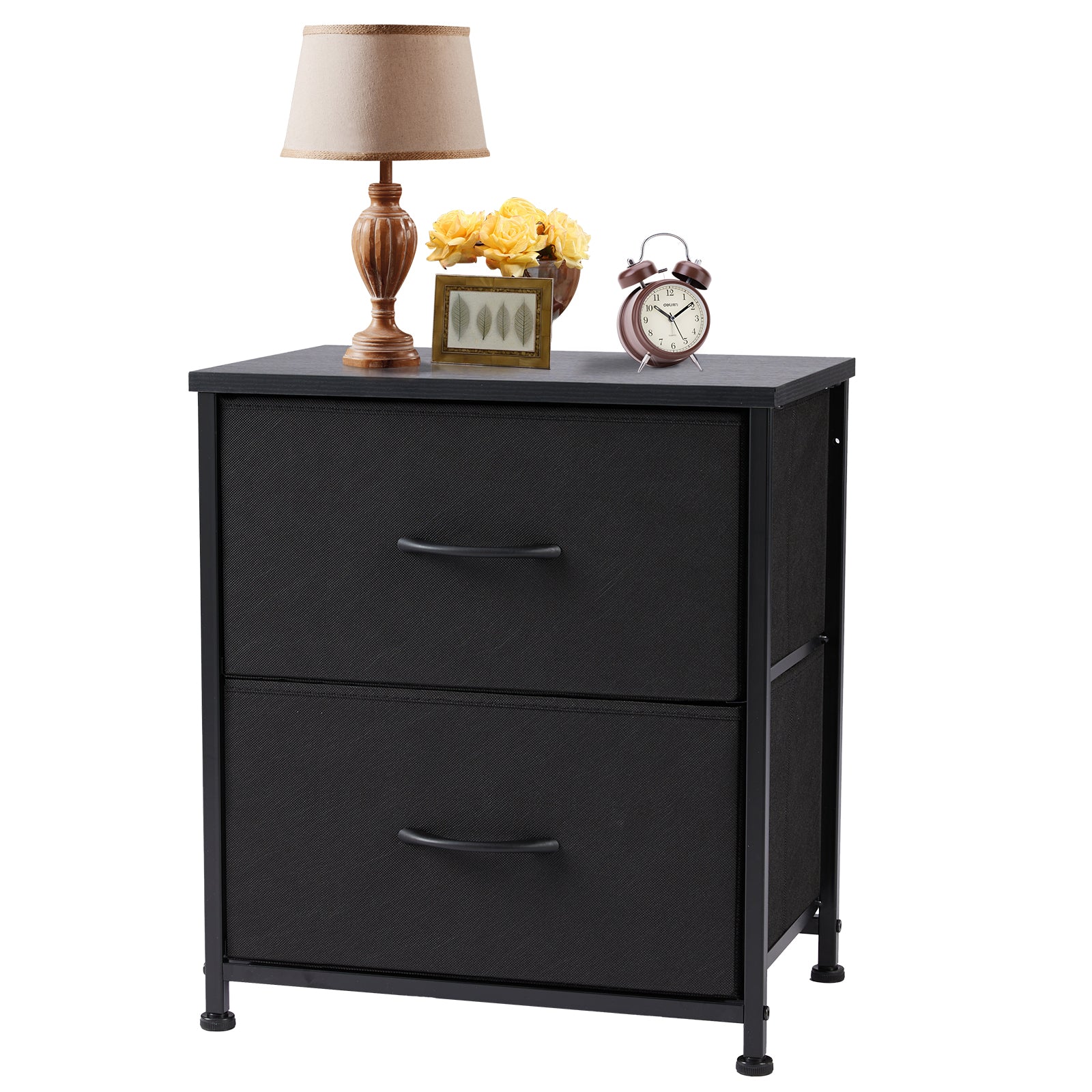 Bedroom Nightstand: Coffee Table with 2 Fabric Drawers