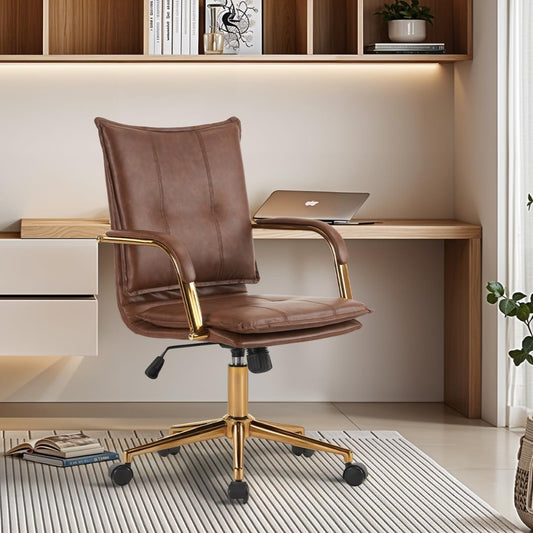 Ergonomic PU Leather Office Chair - Swivel & Adjustable Comfort