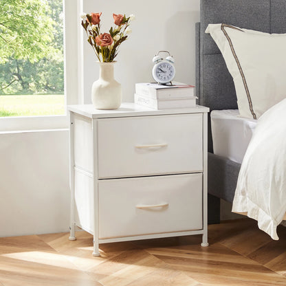 Bedroom Nightstand: Coffee Table with 2 Fabric Drawers