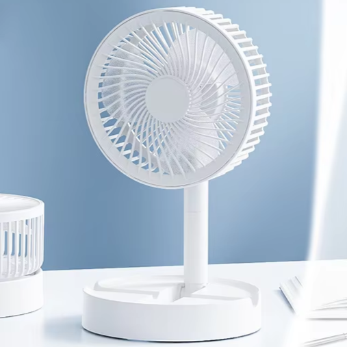 Portable USB Folding Fan - 4 Speeds, Quiet, Rechargeable