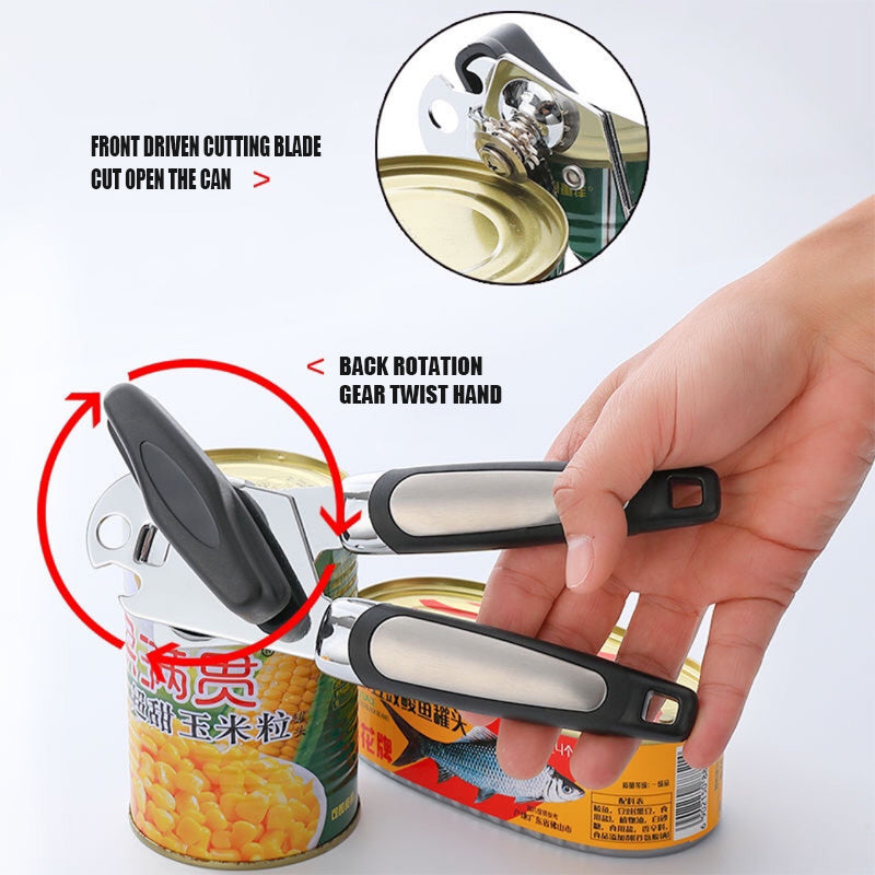 Stainless Steel Can Opener - Smooth Edge, Magnet Lift
