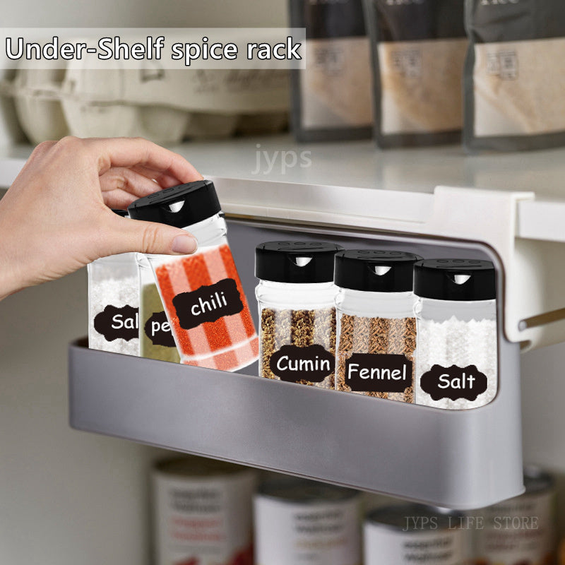 Under-Shelf Spice Rack: Easy Install Kitchen Storage Solution