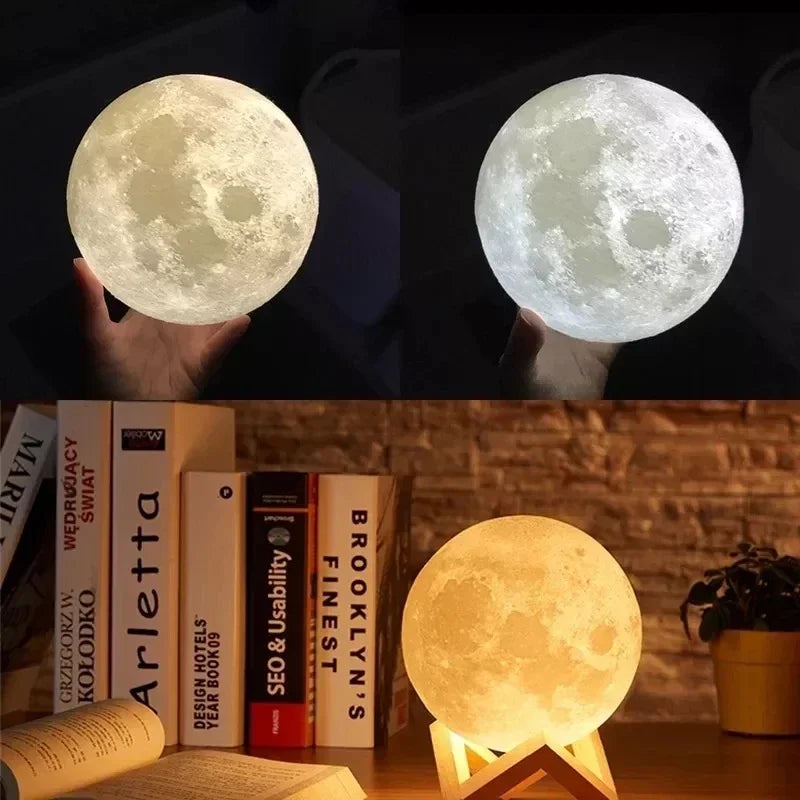 Full Moon 3D Lamp: Ultrasonic Humidifier & Aroma Diffuser
