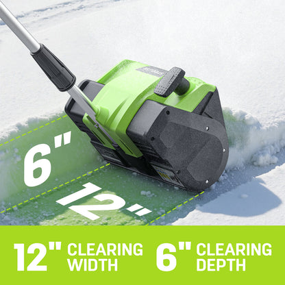 Cordless Snow Shovel 21V - 12-Inch Width, 4.0Ah Battery