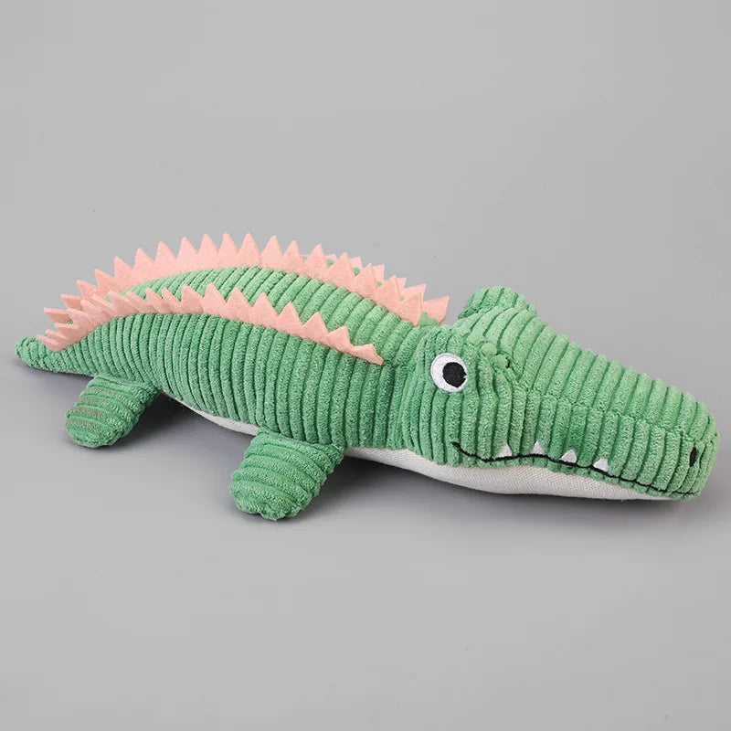 Crocodile Plush Dog Toy - Squeaky, Bite-Resistant Fun