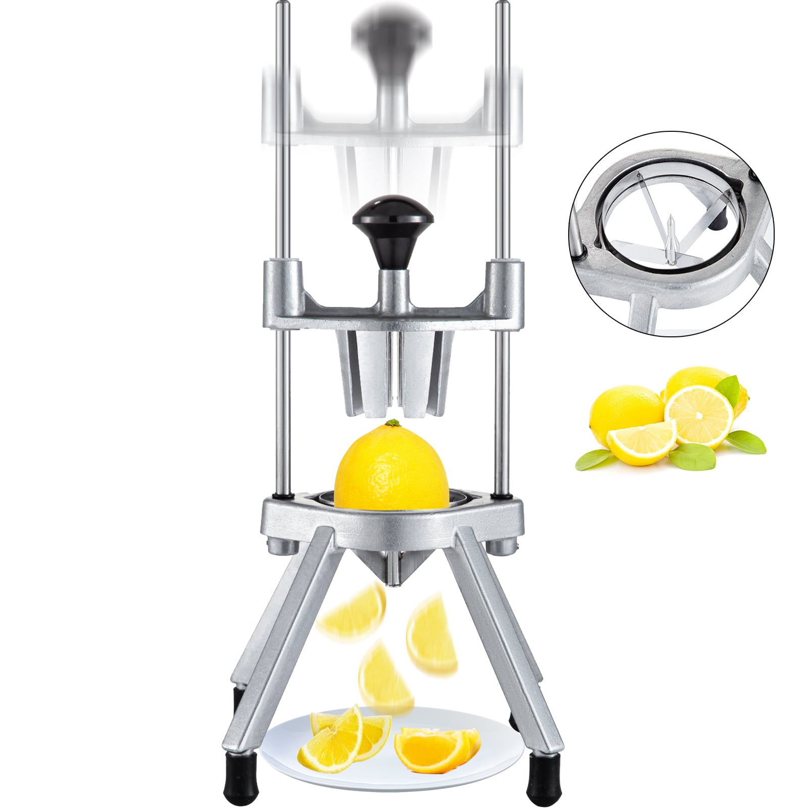Lemon Wedge Slicer - 6-Section Stainless Steel Fruit Cutter