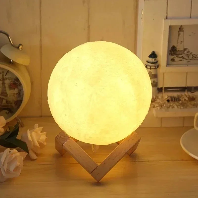 Full Moon 3D Lamp: Ultrasonic Humidifier & Aroma Diffuser