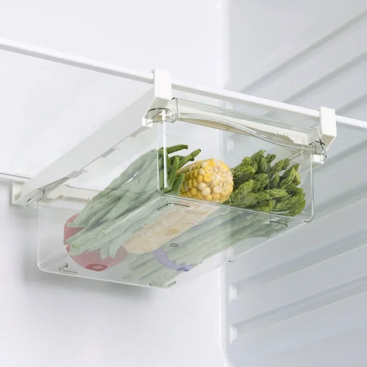 Refrigerator Drawer Storage Box - Sliding Plastic Organizer