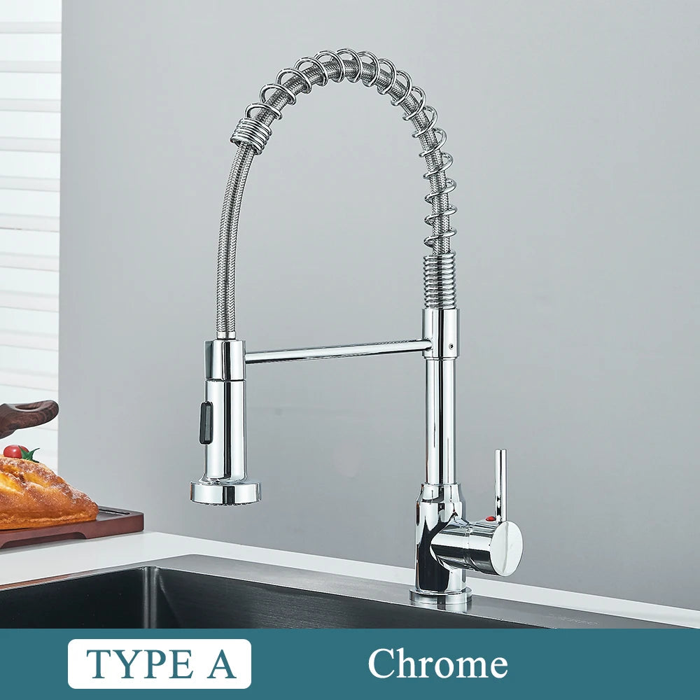 Matte Black Kitchen Faucet - Single Handle, Hot & Cold Tap