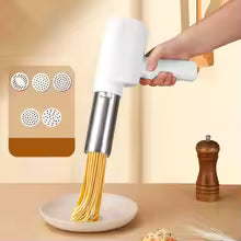 Cordless Electric Pasta Maker - Handheld, 5 Noodle Shapes