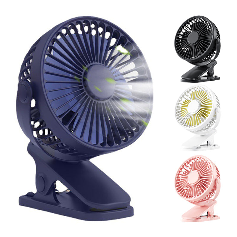 Mini USB Clip Fan - Portable, Quiet, Rechargeable Cooling